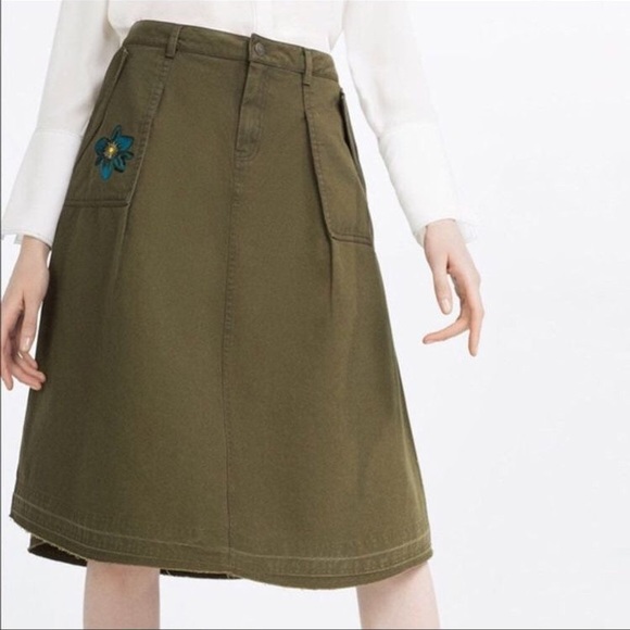 COPY - NWT ZARA OLIVE GREEN SKIRT - Picture 7 of 8